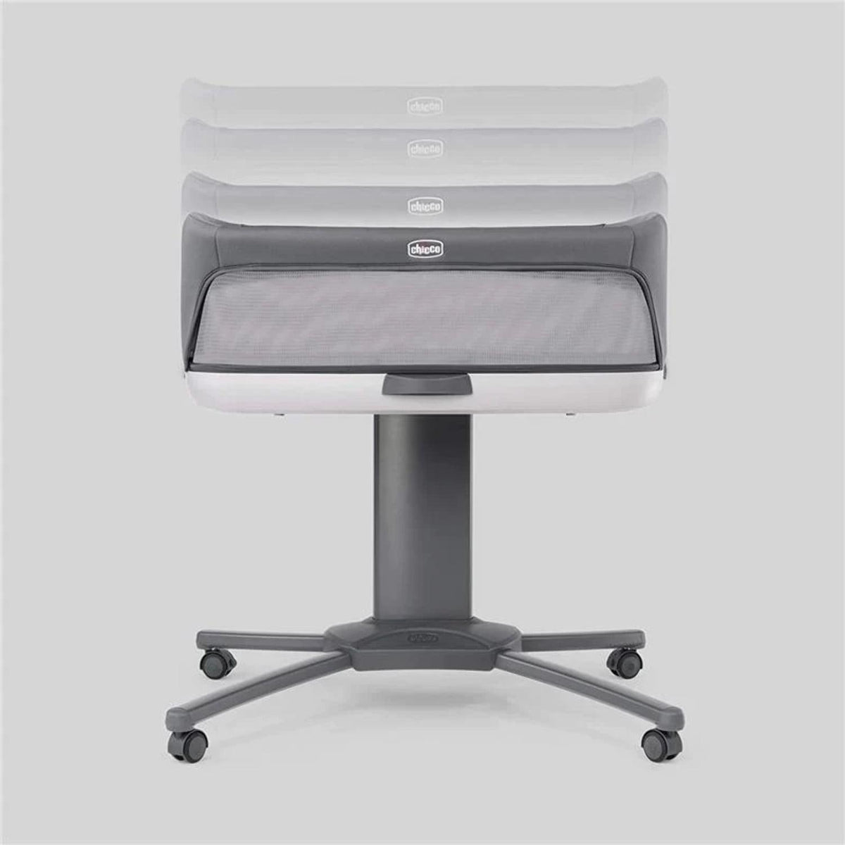 Chicco Close to You SE Portable Bedside Bassinet. Height Adjustable. Mesh Sides - Charcoal (Grey). New