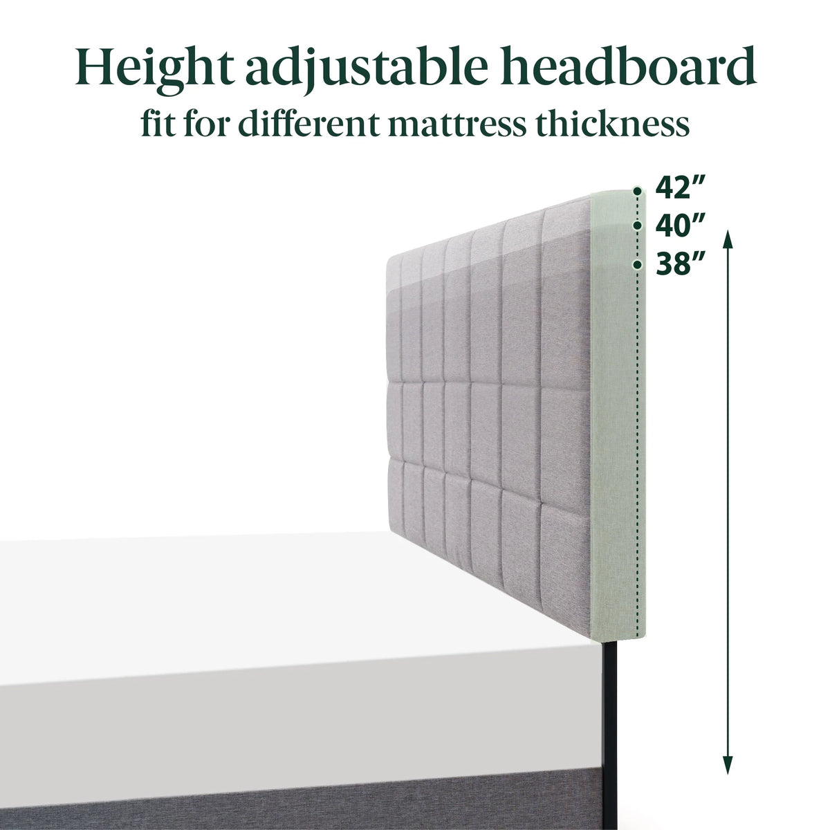 Mainstays Upholstered Platform Bed, No Box Spring Needed, Gray, Queen