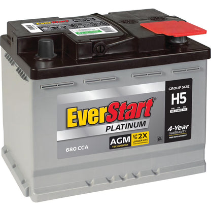 EverStart Platinum BOXED AGM Automotive Battery, Group Size H5 / LN2 / 47 12 Volt, 680 CCA 105RC