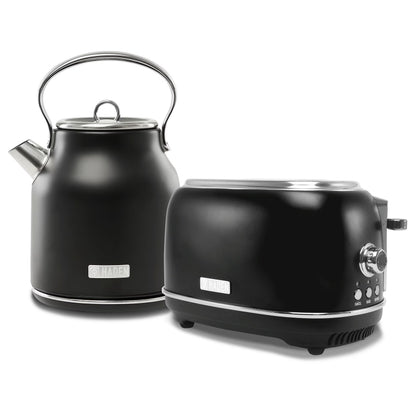 Haden Heritage 1.7 Liter Electric Kettle with 2 Slice Bread Toaster, White