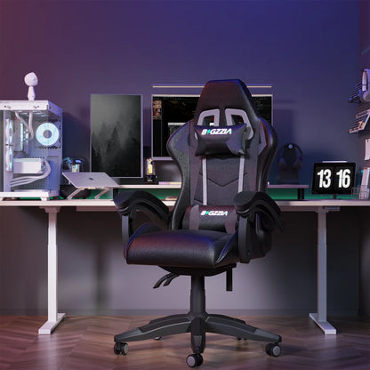 Bigzzia Gaming Chair with Footrest, Gaming Chair for Adult with Headrest and Lumbar Support,Red