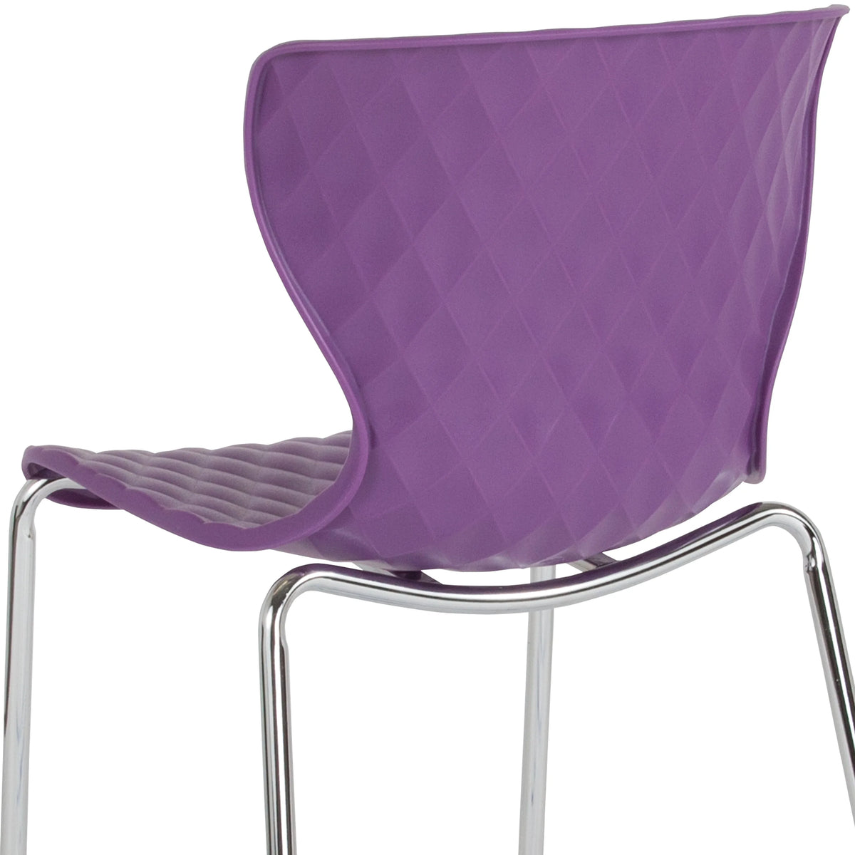 BizChair 4 Pack Contemporary Design Orange Plastic Stack Chair
