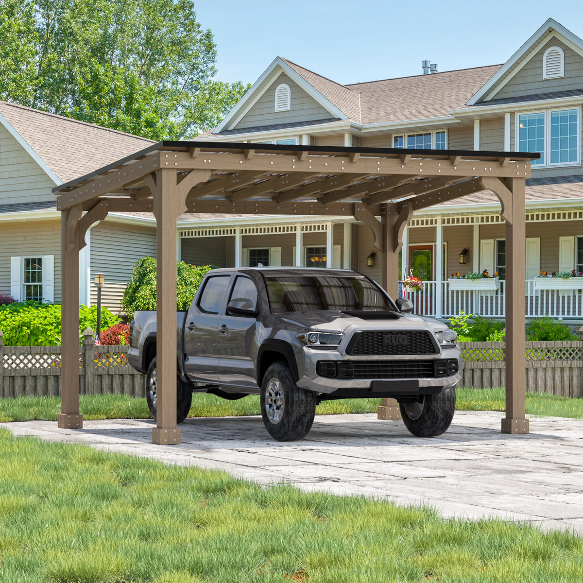 VEIKOUS 8' x 5' Outdoor Hardtop Gazebo, BBQ Grill Gazebo w/ Workstation Shelves for Lawn, Garden, Deck