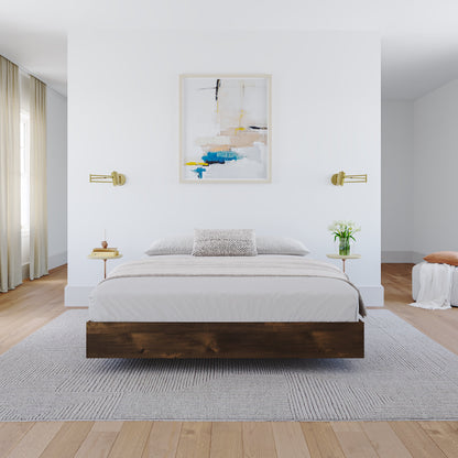 Nexera Full Size Platform Wood Bed Frame, Walnut