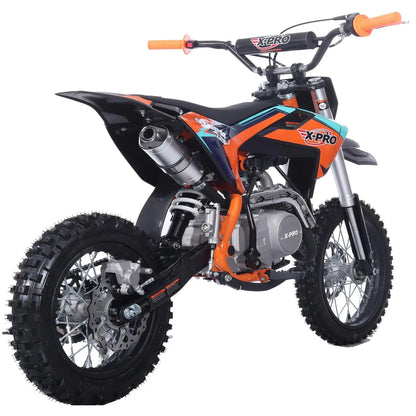 X-Pro Brand New Storm 125cc Dirt Bike with 4-Speed Semi-Auto Transmission, Kick Start, Big 14"/12" Tires!