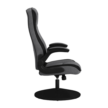 RESPAWN 800 Swivel Rocker Gaming Chair - Ergonomic Floor Gaming Seat with Lumbar Support, Flip Up Armrest, High Back, Pedestal Base, Comfortable No Wheels Console Video Game Rocker Chair - Red