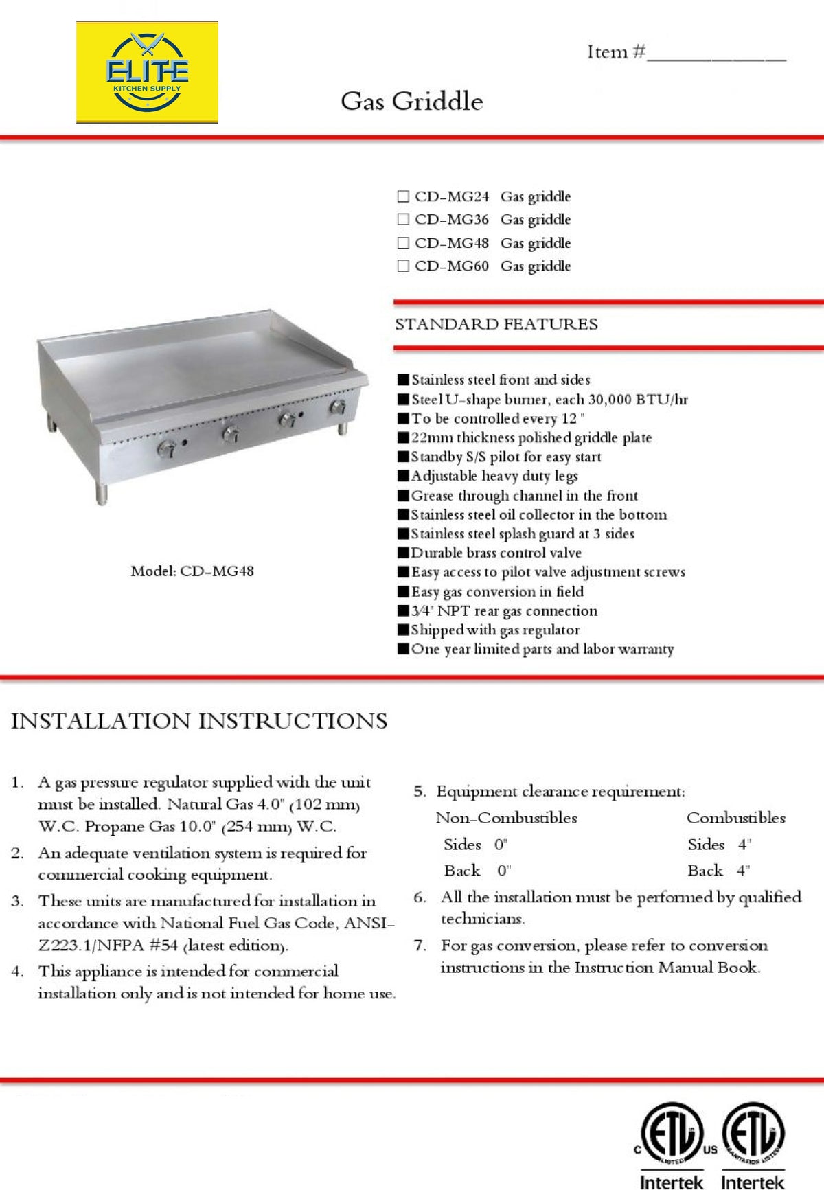 NSF 36 in. Commercial Griddle 90,000BTU Gas Griddle, 3 Burner Heavy-Duty Stainless Steel Countertop Griddle