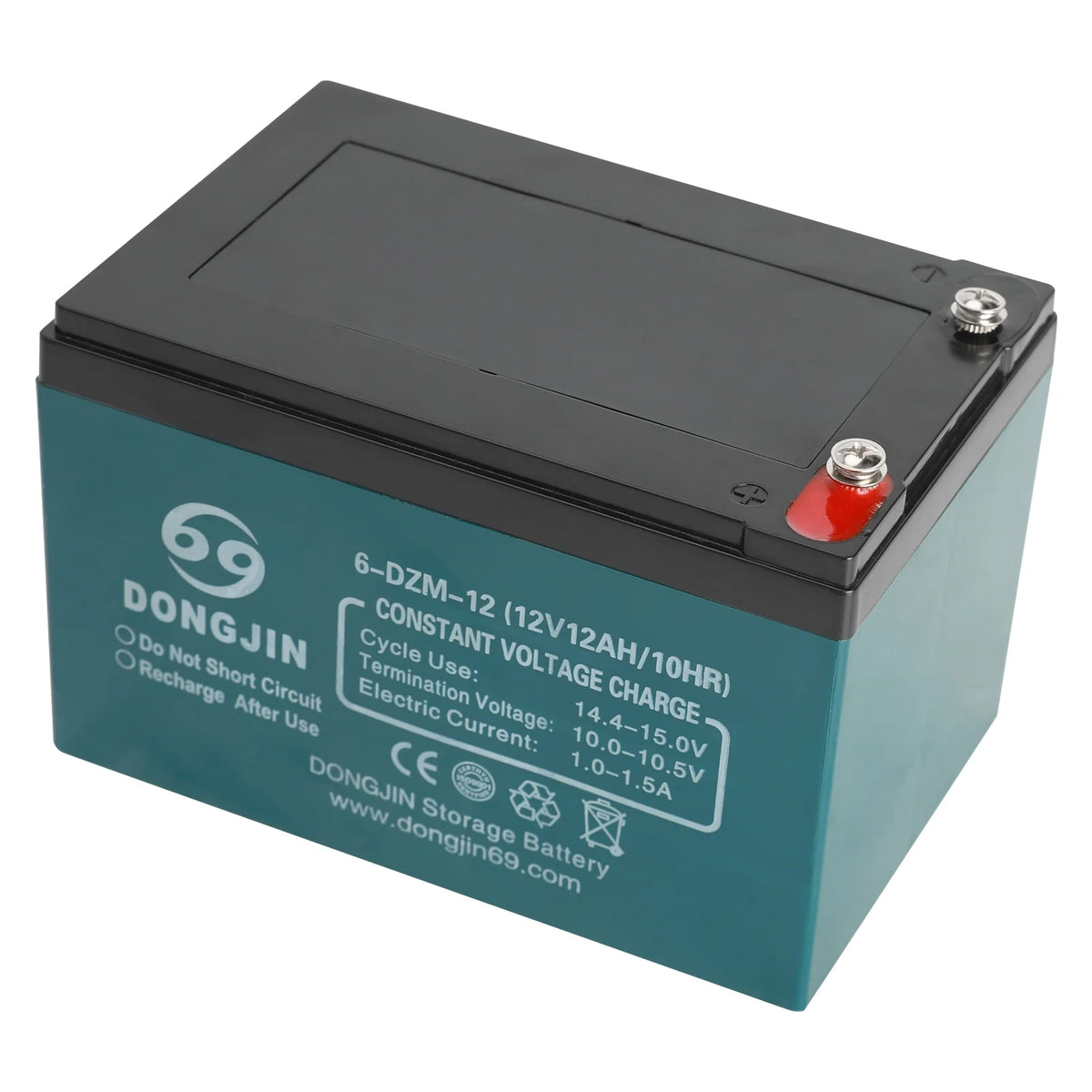5 Pack 6-DZM-12 12V 12Ah Sealed Lead Acid Rechargeable Battery + 60V Battery ch + Charging Port for Electric Bikes, Scooters, Go Karts, ATVs, Dirt Bikes - Maintenance-Free, Ready to Use