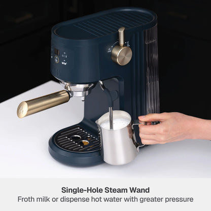 Thyme & Table Barista Mini Espresso Machine with 15-Bar Pressure and Steam Wand, Sand White