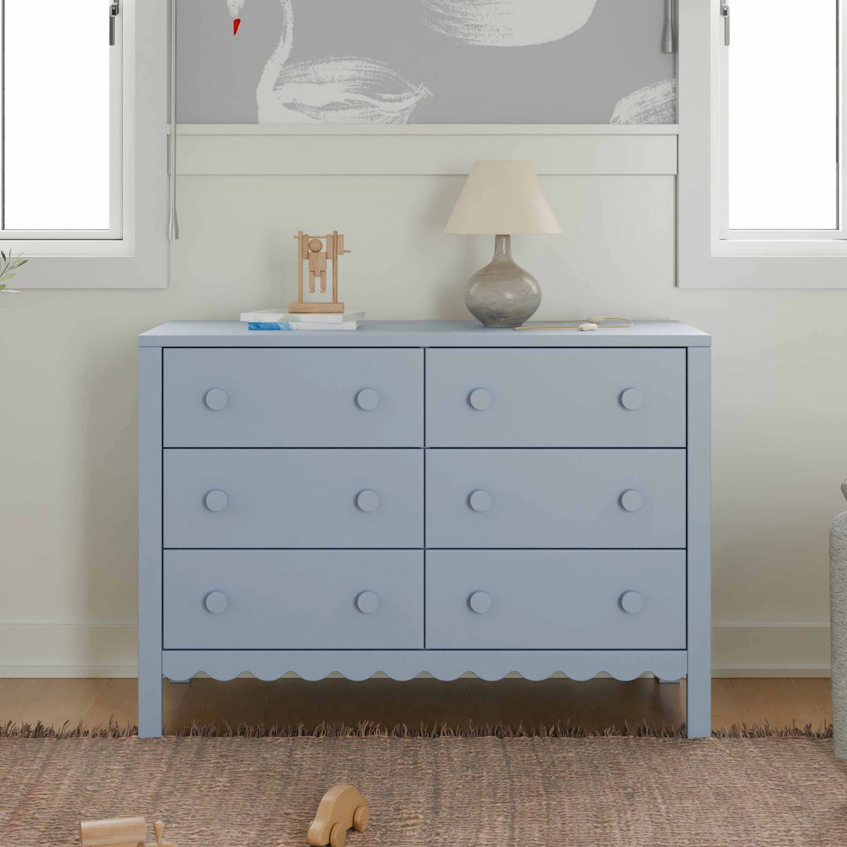 daVinci Sammy Scallop 6-Drawer Dresser in Light Sage