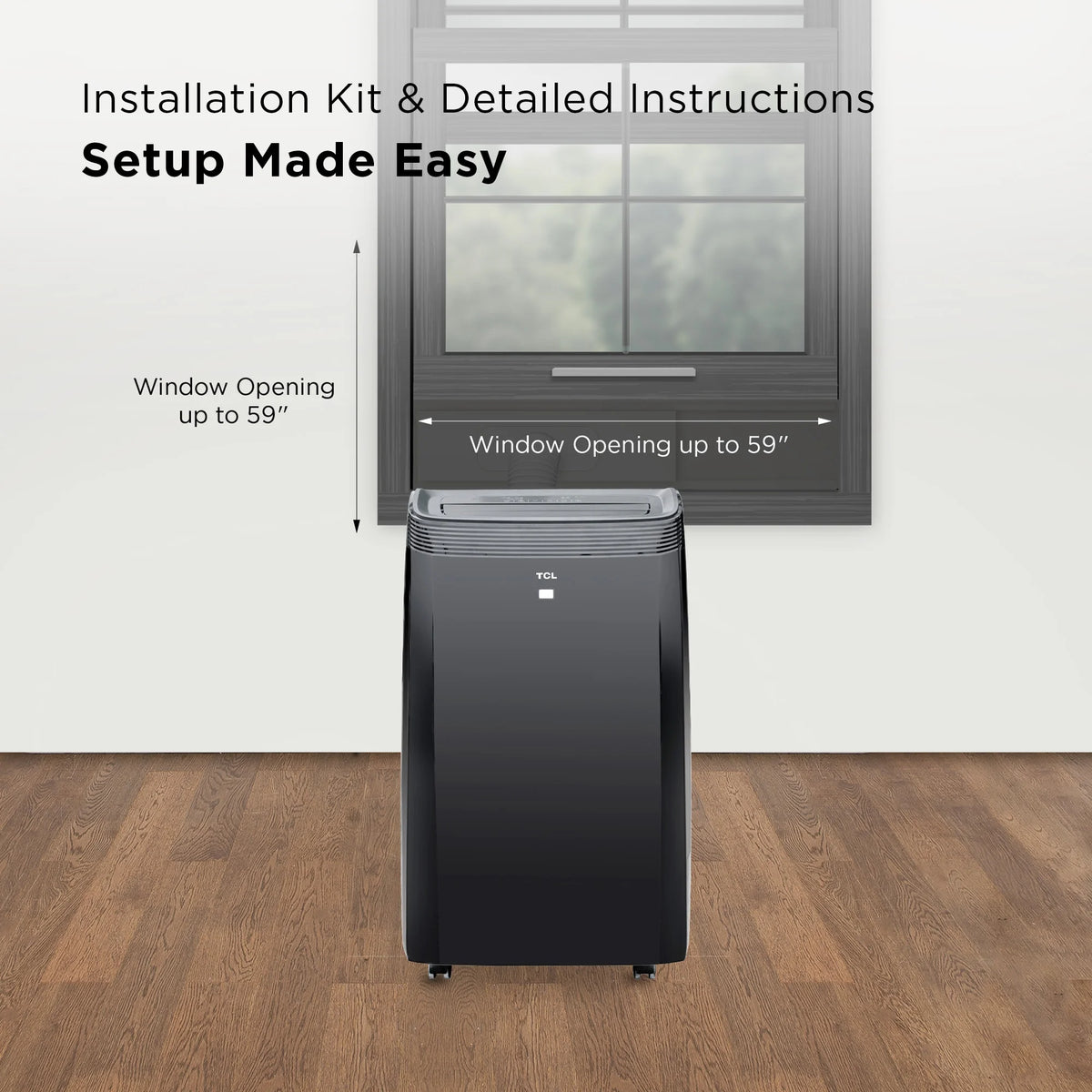 TCL 10,000 BTU 450 sq. ft. Smart Portable Air Conditioner and Heater with Fan & Dehumidifier, Operates Quietly, Energy Efficient - Black - W10P95-B5