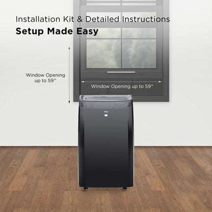 TCL 10,000 BTU 450 sq. ft. Smart Portable Air Conditioner and Heater with Fan & Dehumidifier, Operates Quietly, Energy Efficient - Black - W10P95-B5
