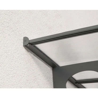 Palram - Canopia Herald 6690 22' x 5' Polycarbonate/Galvanized Steel Awning - Gray/Mist