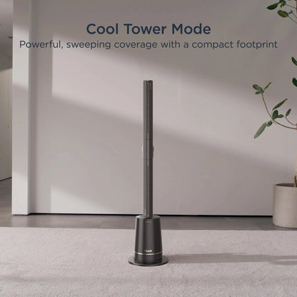Shark TurboBlade Fan XL �� Ultra-Customizable Bladeless Tower, Pivots, Twists, Oscillates 180��, TF200, Charcoal