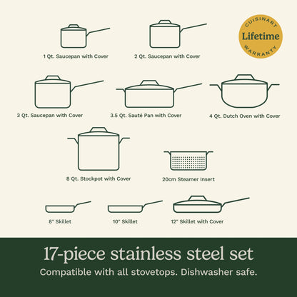 Cuisinart Chef��s Classic 17-Piece Stainless Steel Cookware Set