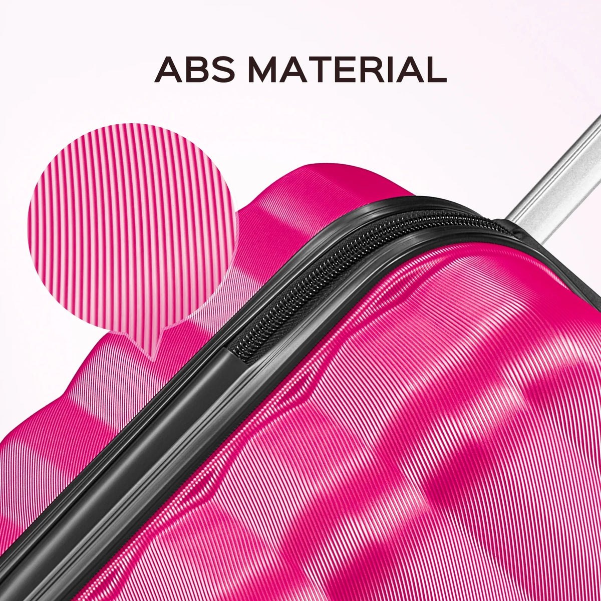 3 Piece Luggage Sets with 6 PC Organize Bags Lightweight Suitcases with Spinner Wheels, Pink