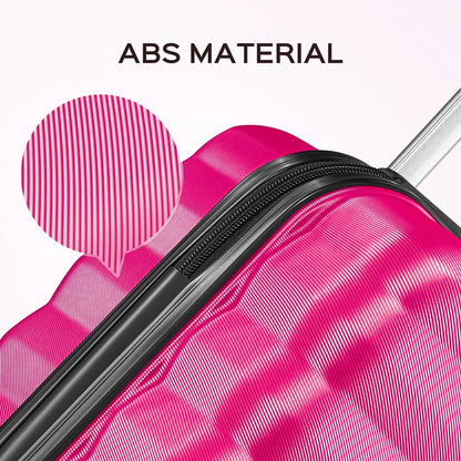 3 Piece Luggage Sets with 6 PC Organize Bags Lightweight Suitcases with Spinner Wheels, Pink