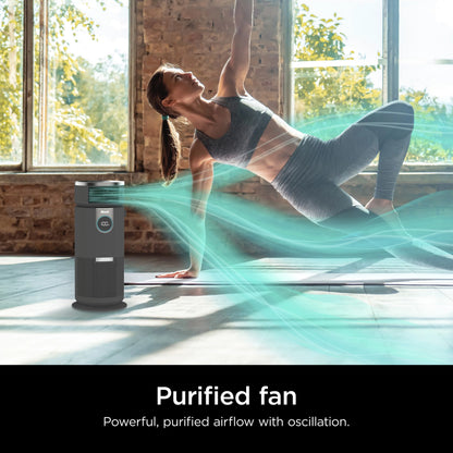 Open Box Shark - 3-in-1 Air Purifier, Heater & Fan with NanoSeal HEPA, Cleansense IQ, Odor Lock, for 500 Sq. Ft - Grey HC452