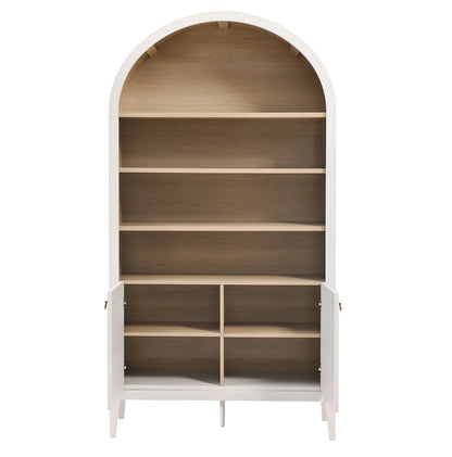 Modway Nolan 74" Tall Arched Storage Display Cabinet Bookshelf in Black