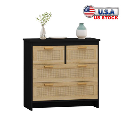 Tcbosik 4-Drawers Dresser, 31.5" Storage Chest of Drawers for Bedroom, Easy to Assemble, Natural