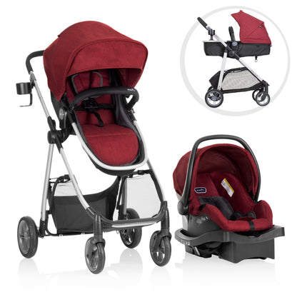 Evenflo Omni Plus Modular Travel System with LiteMax Sport Infant Car Seat, Mylar Gray, Unisex