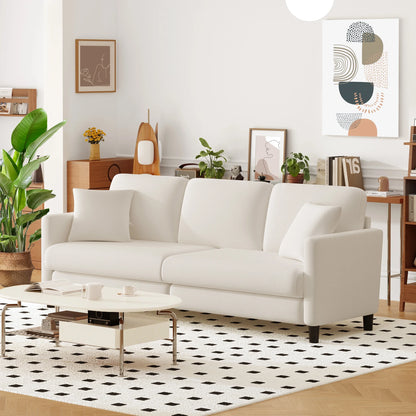 Domusensus Sofas for Living Room, 82" Loveseat Sofa, Couches for Living Room Included 2 Pillows, Teddy Fleece Love Seat Couches, Small Couch, Blue
