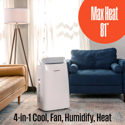 Westinghouse 12,000 BTU Portable Air Conditioner & Dehumidifier with Remote & Smart App, up to 550 Sq Ft