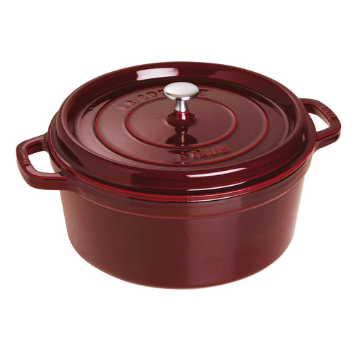 Staub Cast Iron 7-qt Round Cocotte - Grenadine