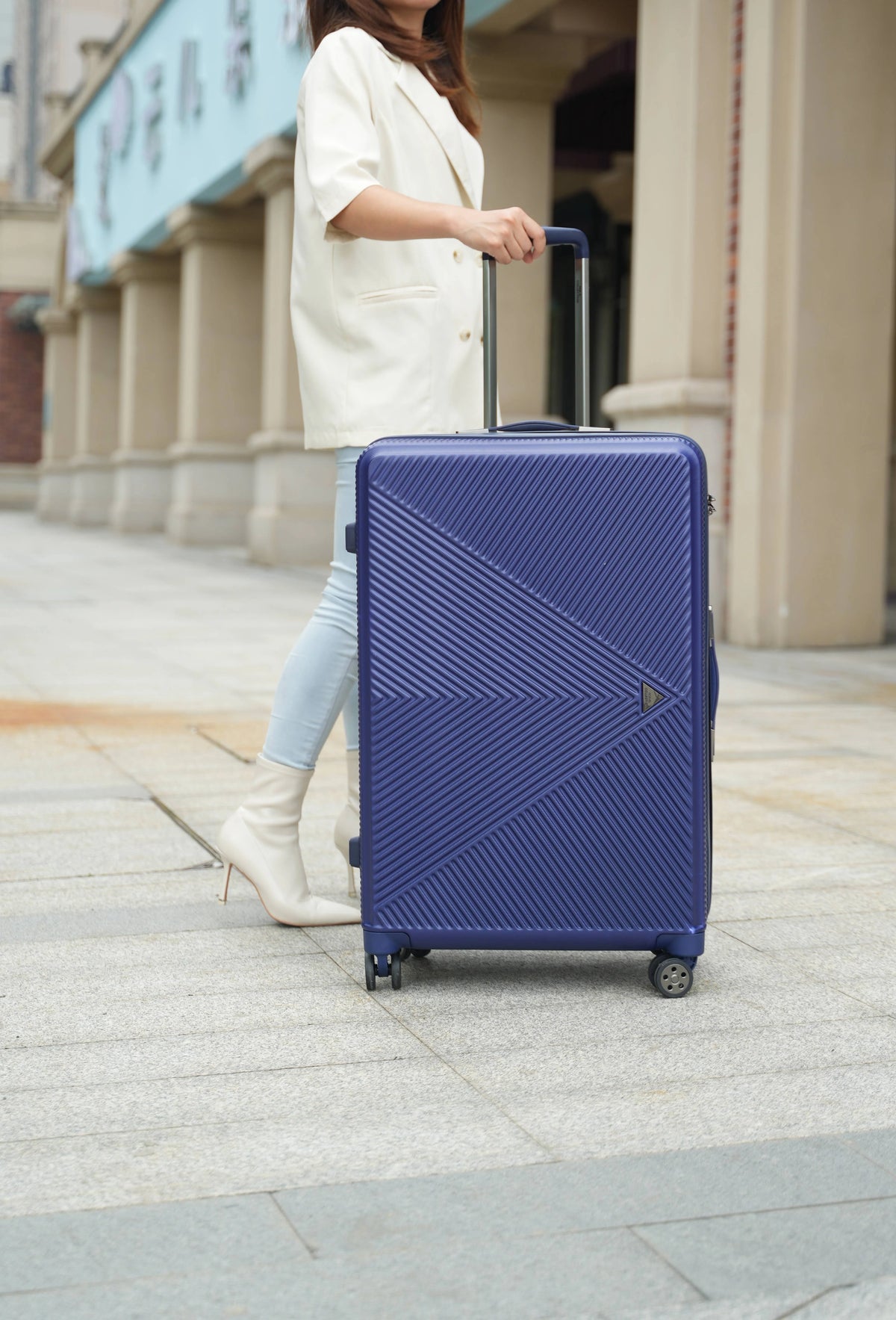 MKF Collection Felicity Extra Large & Large Hardside Luggage 2 pcs, Luxurious Travel Suitcase by Mia K - Rose Gold