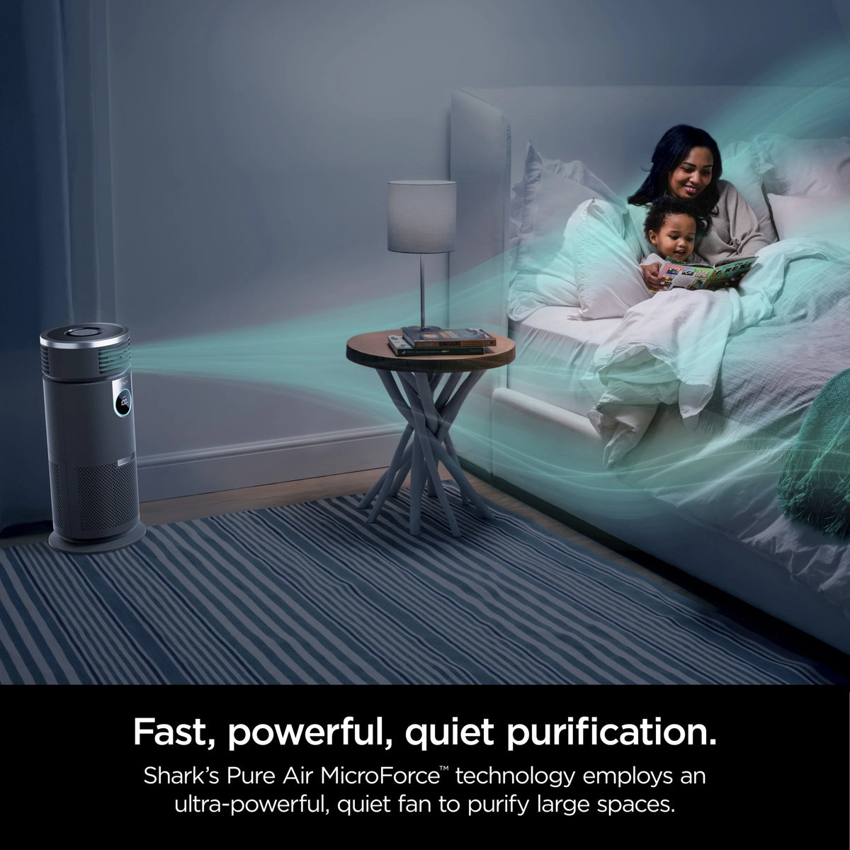 Open Box Shark - 3-in-1 Air Purifier, Heater & Fan with NanoSeal HEPA, Cleansense IQ, Odor Lock, for 500 Sq. Ft - Grey HC452
