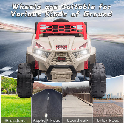 TOBBI 12V Kids Electric off-Road UTV Truck Car Battery Powered Ride on Toys for Girls with LED Headlights, Music, Horn