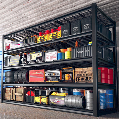REIBII 60" W Garage Shelving 3000LBS Heavy Duty Storage Shelves Adjustable 5 Tier Metal Storage Rack,60" W x 24" D x 72" H