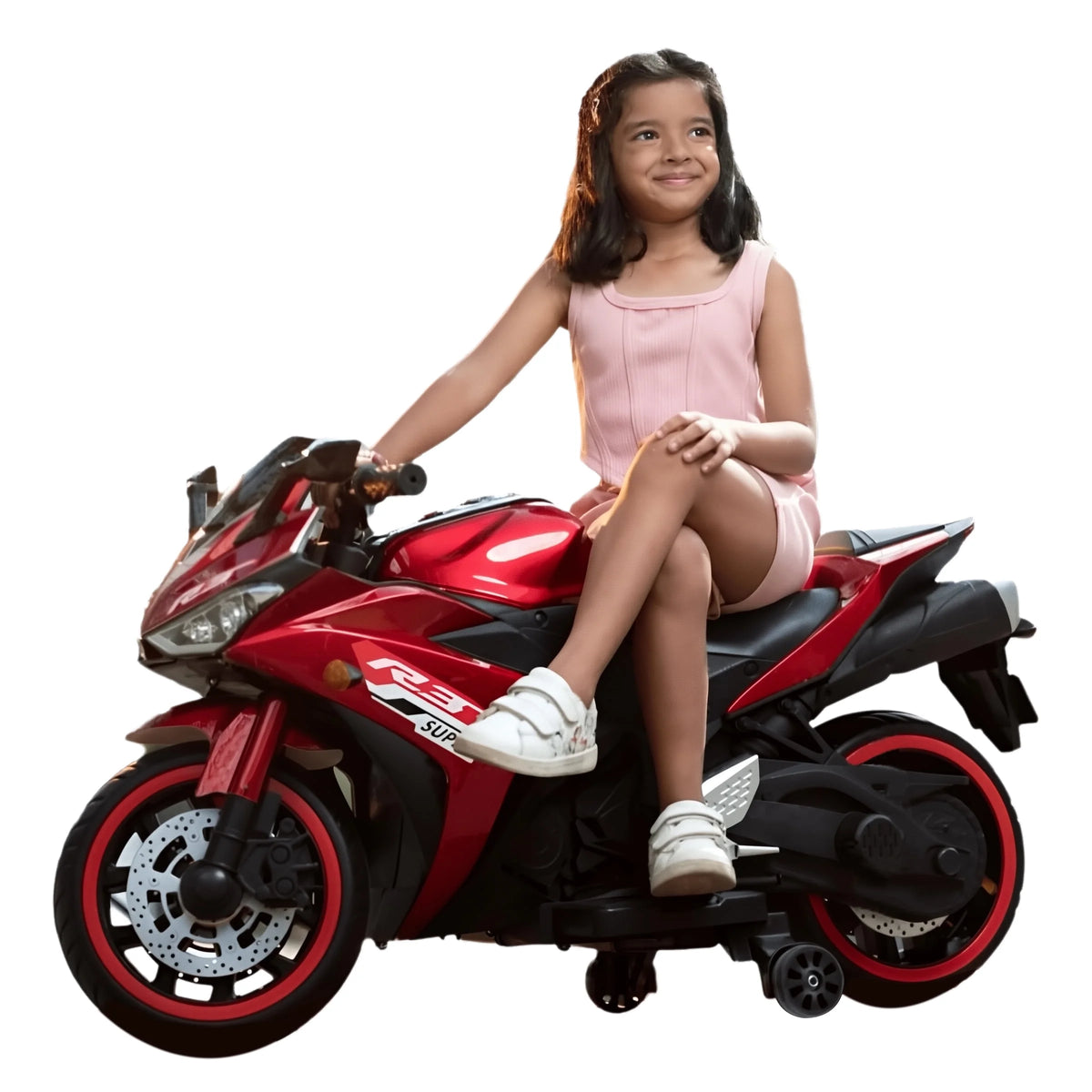 2 Seats Electric Dirt Bike Motorcycle for Kid 3-8, 12V Kids Motorcycle with Manual Throttle, Lighting Wheels, Music Function, Max Load 99LB (Blue)