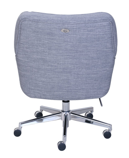 Serta Ashland Office Desk Chair, Button Tufted Mid-Back, Memory Foam Cushion, Chrome Swivel Base, Ivory