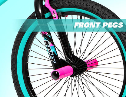 20" Kent Tempest BMX Bicycle, Fits Riders 4'2" - 5', Black/Aqua, Child, Unisex