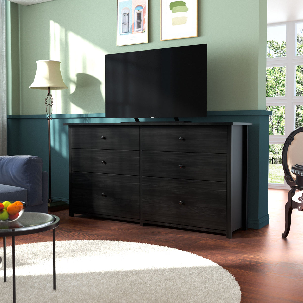 VEIKOUS Oversized 5-Drawer Dresser Chest, Large Storage Dresser for Bedroom Storage, Oak