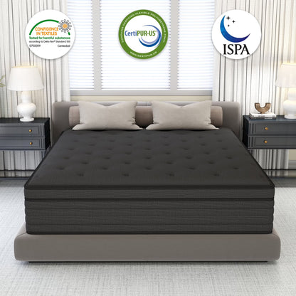 12 inch King Mattress,Hybrid Mattresses Medium Firm in a Box
