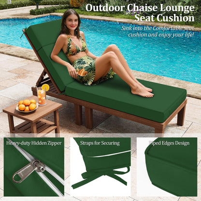 Kimunuk Outdoor Chaise Lounge Cushions set of 2, 80" x 26" x 4" Waterproof Pool Beach Recliner Replacement Cushions with Ties, Navy