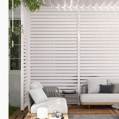 Mirador 10'x10' 111S Outdoor Pergola Accessories-Aluminum Fixed Shutter Wall, Dark Gray