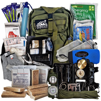 Vital 72 Hour Emergency Survival Kit for Family - Bug Out Bag for Hurricanes, Floods, Tornadoes or Other Disasters - 72 Hour Kit of Food & Water for 2 Per Bag