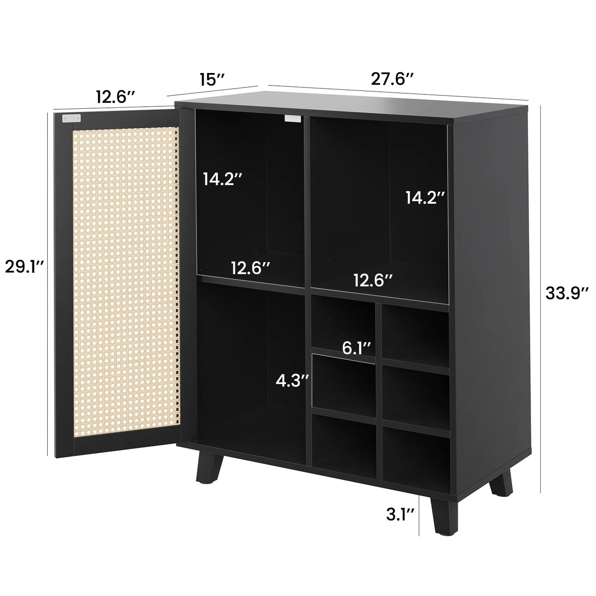 STARY Sideboard Buffet Cabinet, Accent Cabinet with Drawers and Adjustable Shelf for Kitchen, Living Room, Entryway, Nature