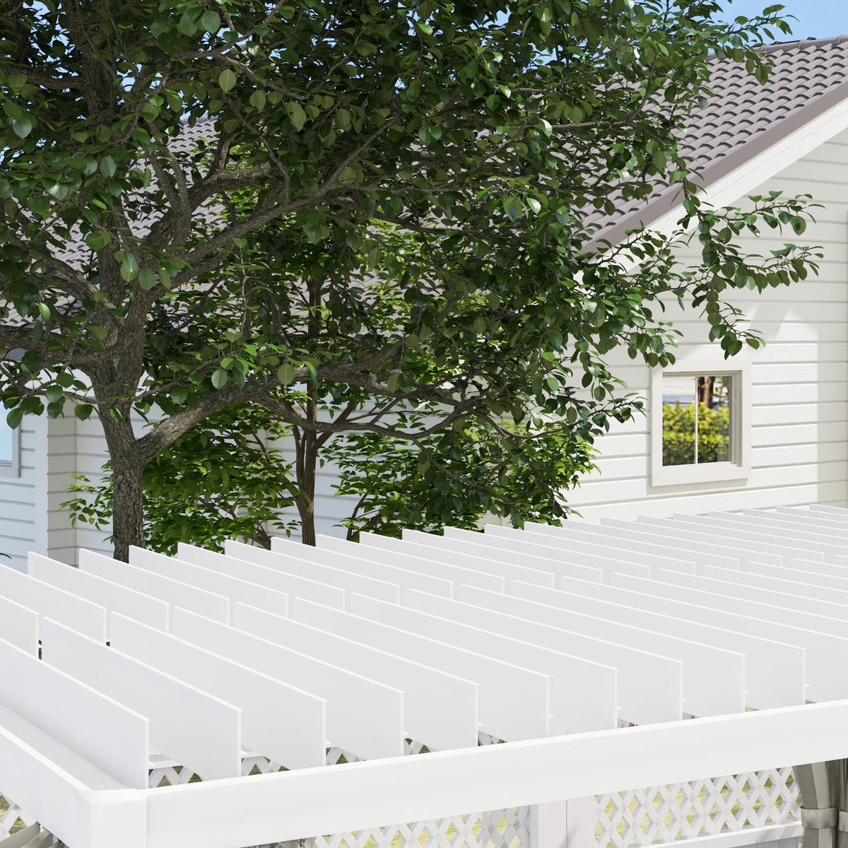 Outsunny 10'x13' Aluminum Pergola with Adjustable Louvered Roof, Gray