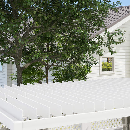 Outsunny 10'x13' Aluminum Pergola with Adjustable Louvered Roof, Gray