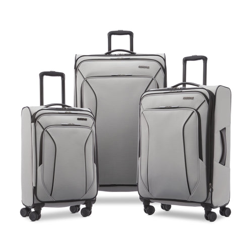 American Tourister X-Lite 3-Piece Luggage Set with Spinner Wheels - Light Grey