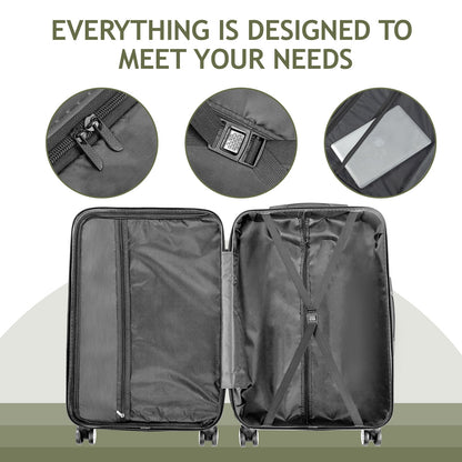 Zimtown 3 Piece Nested Spinner Suitcase Luggage Set With TSA Lock Royal Blue