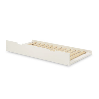 Camaflexi Wooden Daybed with Trundle, Mission Style with Removable Front and Rear Guard Rails, Twin, White