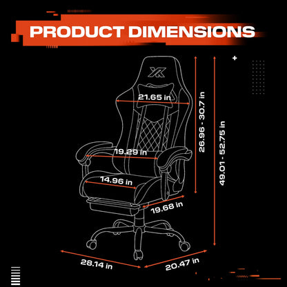 X Rocker Apex PC Gaming Chair with Massage Function and Footrest, Red