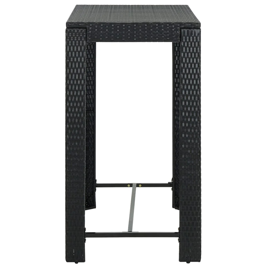 vidaXL Patio Bar Set Outdoor Bistro Set Bar Stool Bistro Table Poly Rattan