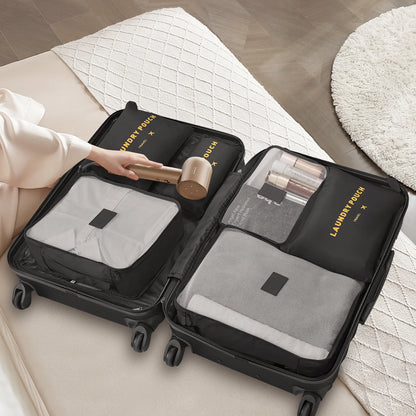 3 Piece Luggage Sets with 6 PC Organize Bags Lightweight Suitcases with Spinner Wheels, Pink
