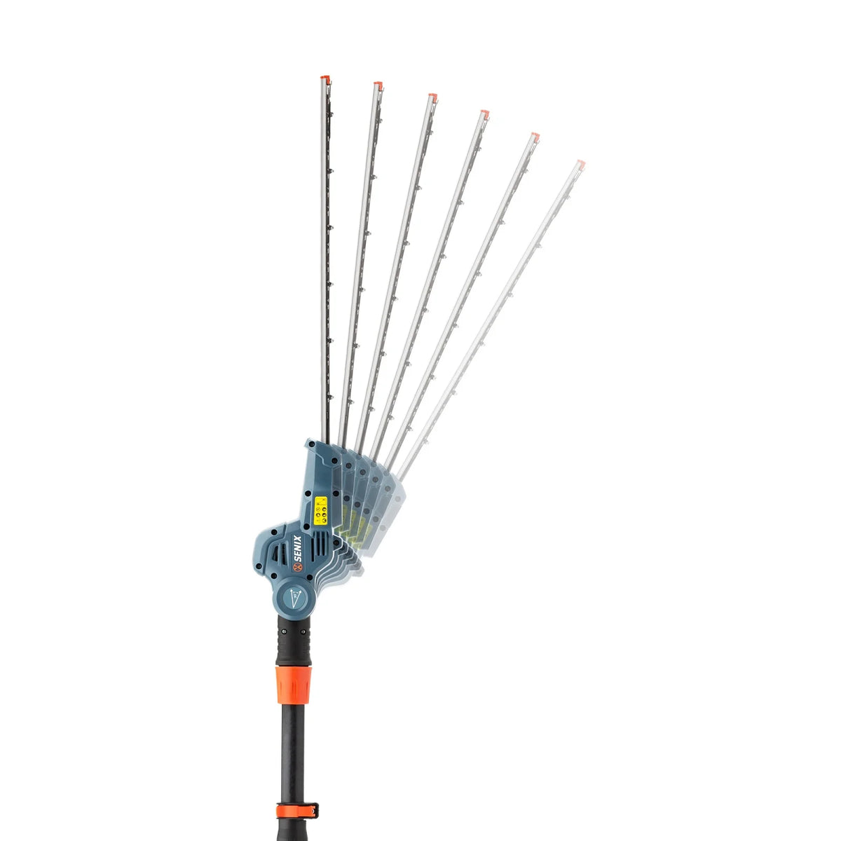 SENIX 20 Volt Max* Cordless Pole Hedge Trimmer 18-Inch Cutting / 21-inch Blade Length with Adjustable Head & Telescoping Shaft, Battery & Charger included, HTPX2-M